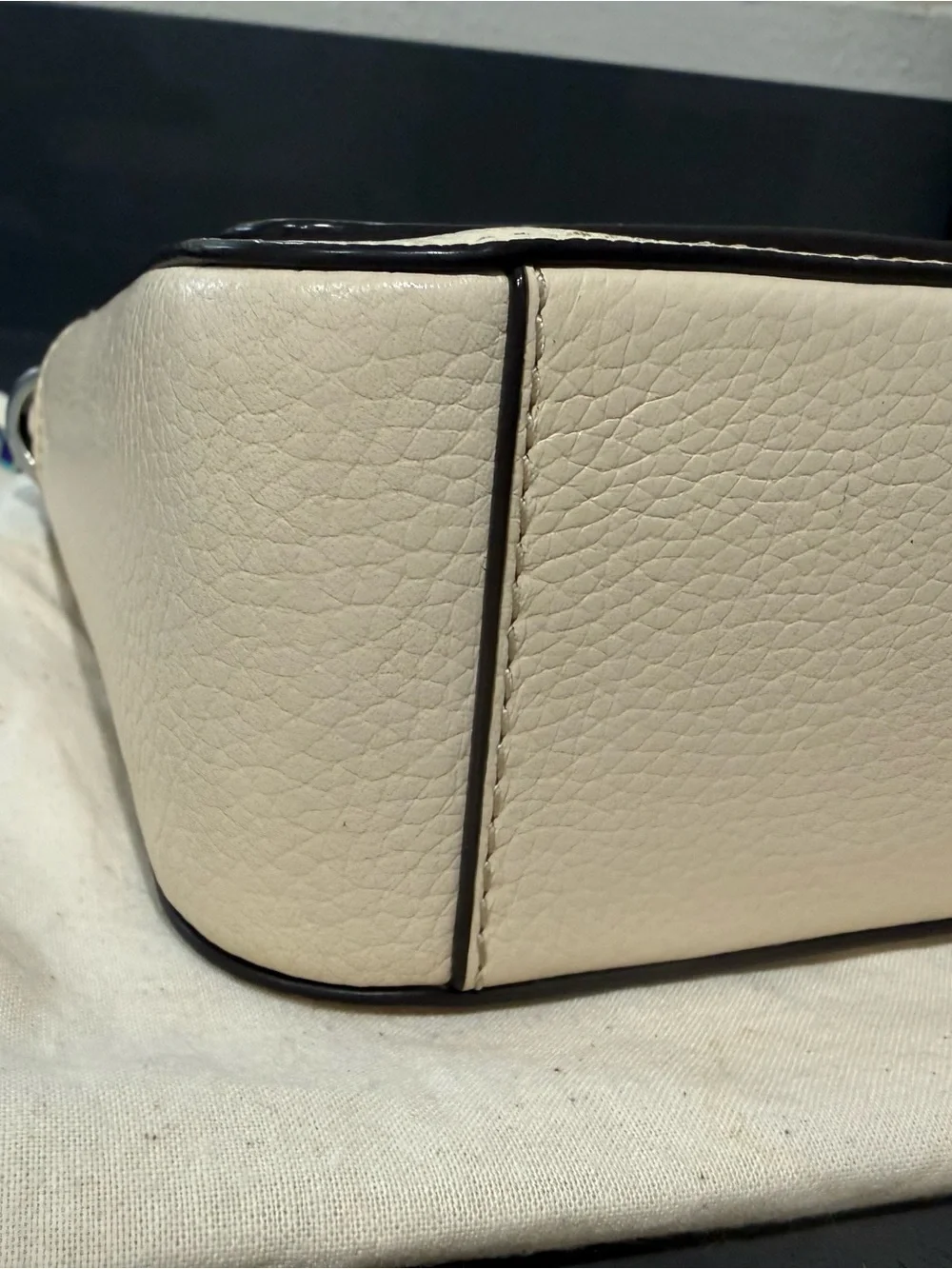 Tory Burch Cream Pebbled Leather Crossbody with Tassel(barely used)